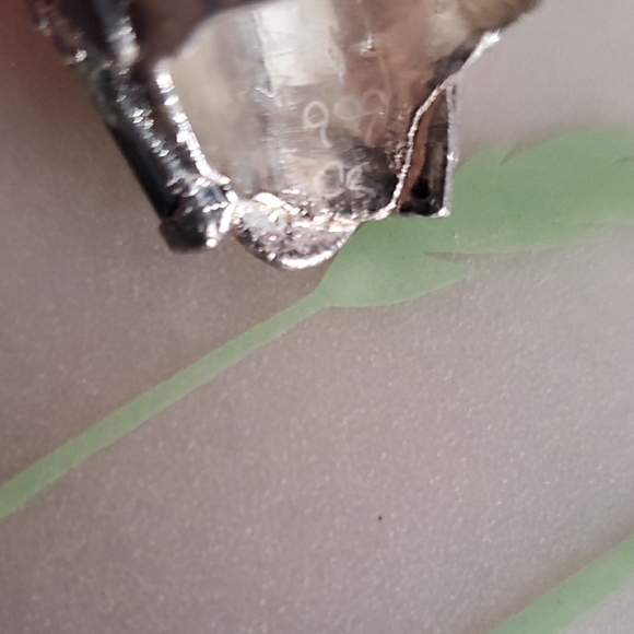 Unique Boho Silver and Cream Cameo Ring Size 6 - Picture 11 of 11